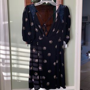 Free People Mockingbird embroidered mini dress